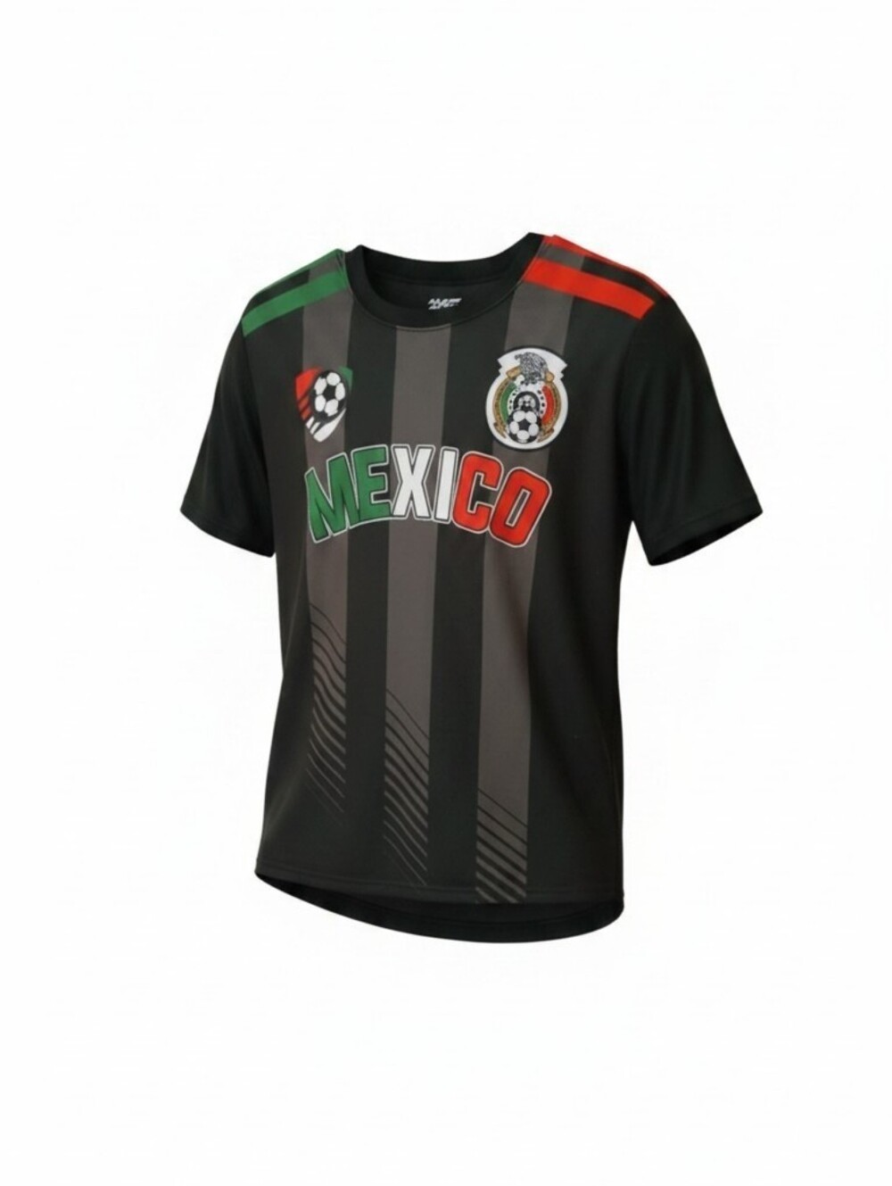 Mexico Black Striped Soccer Jersey - Men
